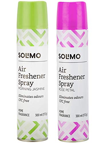 Image of Amazon Brand - Solimo Home Air Freshener Spray, 300 ml - Morning Jasmine & Rose Petal