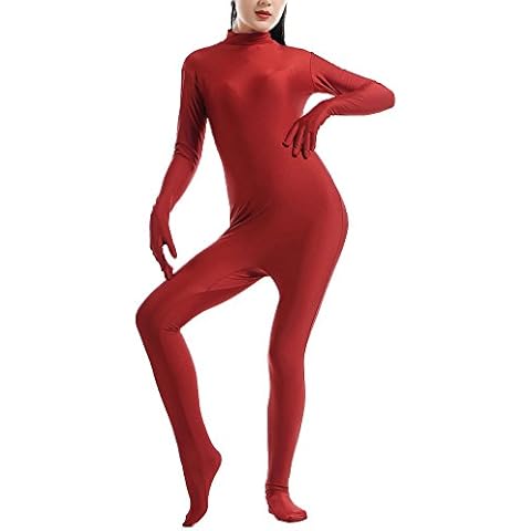 Unisex Halloween Jumpsuits Adult Stage Costume Party Outfit Dark Red XL Cover