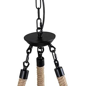 Giluta Wooden Ring Hemp Rope Chandelier Retro Farmhouse Pendant Lighting Round Wagon Wheel Light Fixtures 3 Lights with… 41 ChpAp2gL. SS280