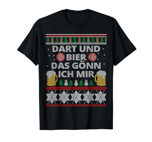 Lustiges Dart Kostüm Ugly Christmas Sweater Weihnachtspulli T-Shirt