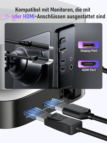 Image of Lemorele Mac mini M4 Docking Station - Dual HDMI + DisplayPort withTriple Monitor Support