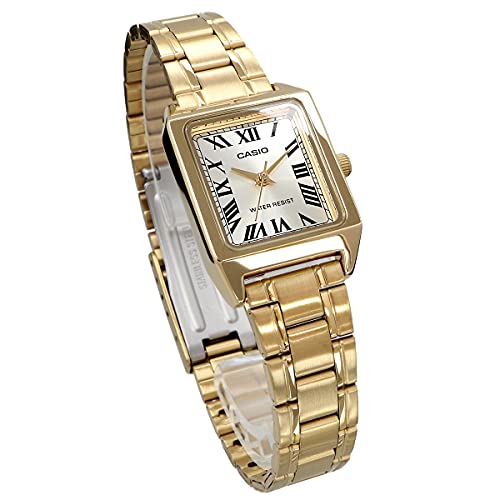 Image of Casio LTP-V007G-9B Standard Quartz Women's Watch, Gold, Metal Band, Overseas Model, Gold Metal Band LTP-V007G-9B, Bracelet Type