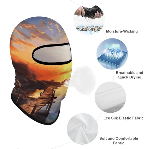 Balaclava para hombre y mujer, máscara para esquí con paisaje de atardecer, cubreboca completo para ciclismo miniatura 3