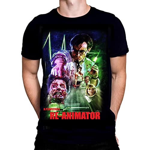 Wild Star Hearts Re-Animator Mens Black T Shirt Horror Film Halloween Fashion Rick Melton Movie Poster Tshirt