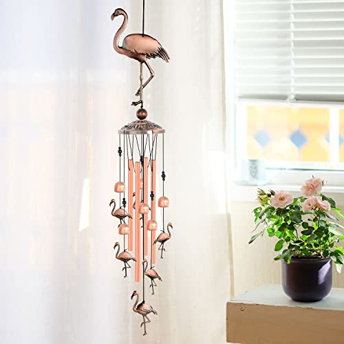 Flamingo Copper Wind Chime, Bird Wind Chimes, Flamingo Decor, Wind Chime Outdoor, Flamingo Gifts For Women, Gifts For Women, Mom Gifts, Garden Gifts, Garden Decor, Yard Decor #TOP1