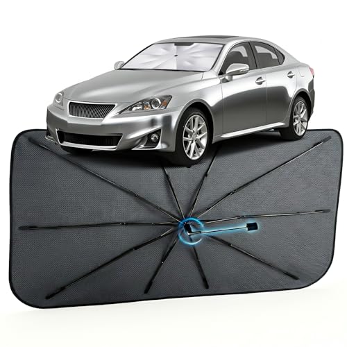 Image of Car Windshield Sun Shade for Lexus IS250 2006-2013 -[Reflective Coated Fabric] Sunshade Umbrella for Front Window, Car Shades Sun Visor Keep Car Cool and Protects Interior, 1:1 Exact Fit