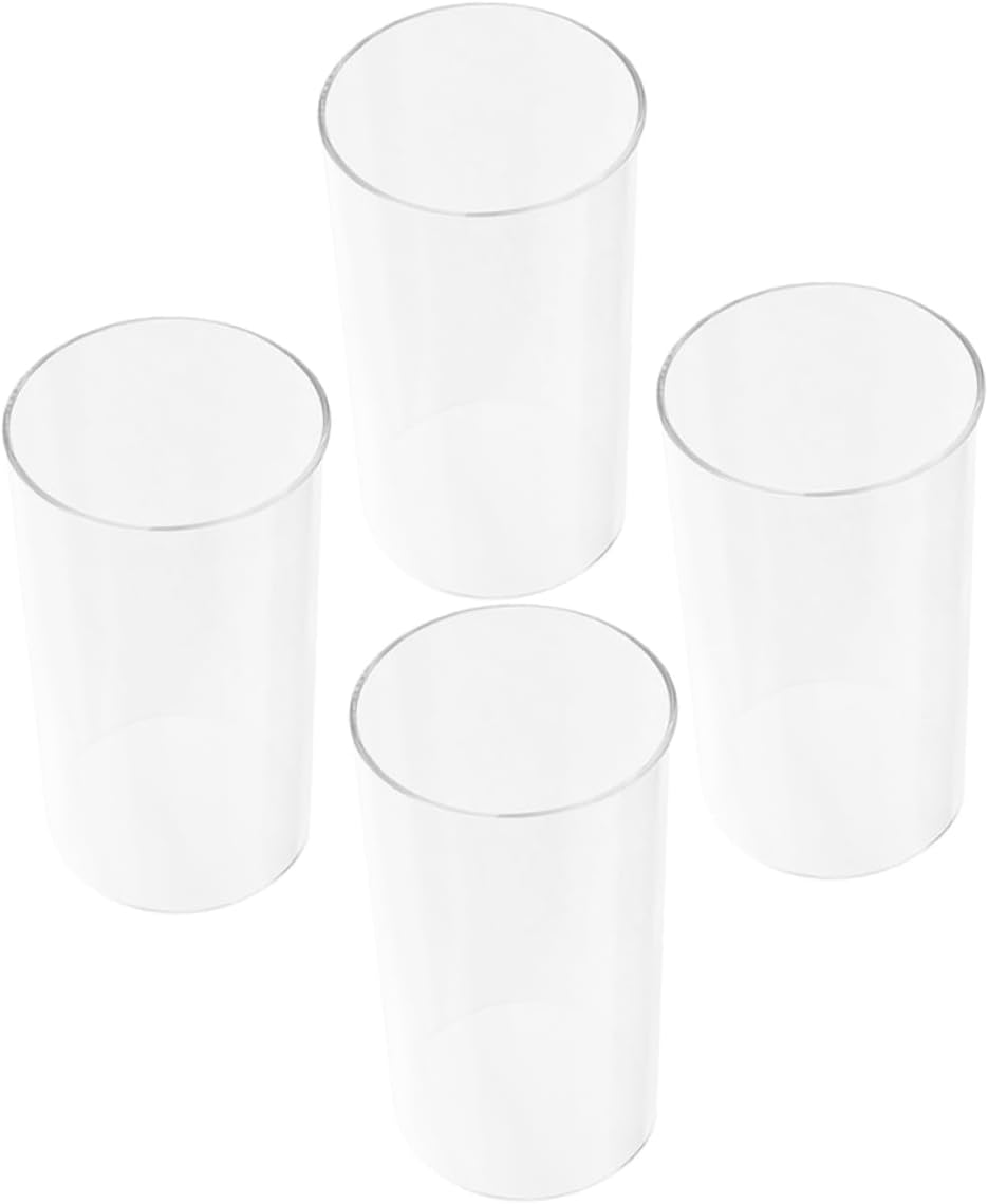 LIFKOME 4pcs Transparent Glass Candle Sleeves Windproof Chimney Tubes for Pillar and Taper Candles Covers for Home Restaurant and Cafe Decor