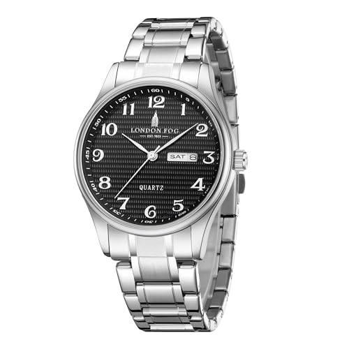Image of London Fog Carnaby Collection Analog Watch for Men with Round Dial, Day & Date Display, Quartz Movement, Stainless Steel Strap & Water Resistant - LFM10008