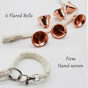 Canine Hanging Doorbells| 6 Canine Potty Coaching Bells| Adjustable Sturdy Braided Rope Door Bell for Canine to Ring to Go Outdoors(rose gold, Giant)