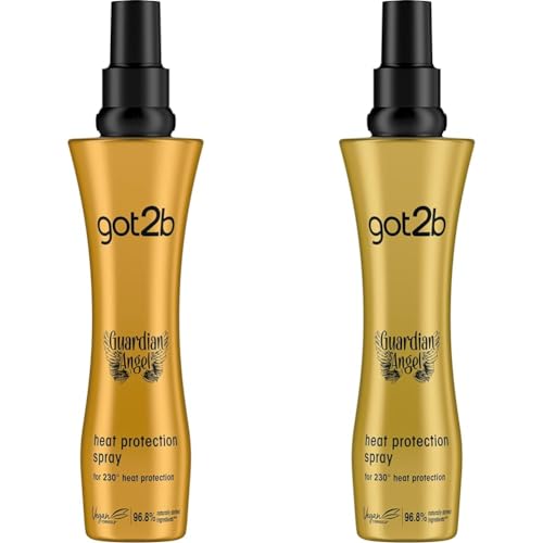 Got2b Guardian Angel, Up to 230 degrees Heat Protection Hair Spray, Contains Argan Oil, Silicone Free, 200ml (Pack of 2)