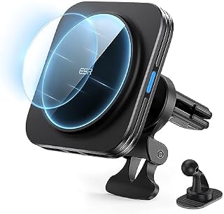 ESR HaloLock magnetyczny uchwyt samochodowy na telefon komórkowy 15 W, z funkcją ładowania, kompatybilny z MagSafe, ładowarka samochodowa, stacja ładująca, uchwyt na telefon komórkowy do iPhone 15/15