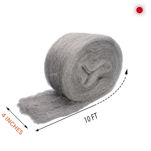 Image of Amazon Steel Wool Roll 4 Inch x 10 Feet | Heavy-Duty Grade for Cleaning, Polishing, Rodent Blocking, and DIY Repairs | Flexible, Multipurpose Metal Mesh for Home & Industrial Use