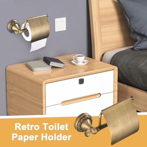 Portarrollos de papel higiénico de pared y organizador de baño retro 5