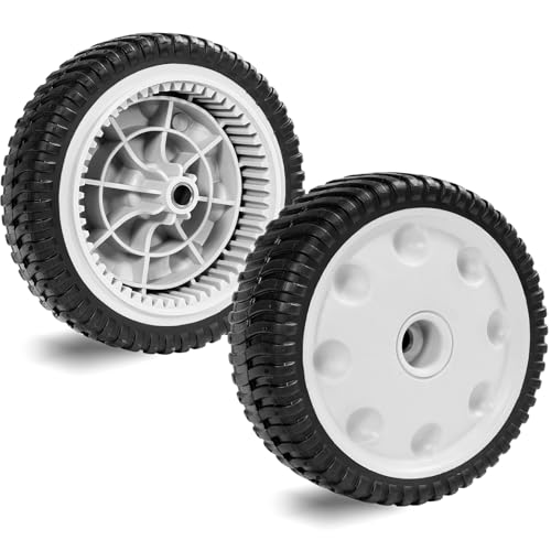 SENZHAO Front Drive Wheels fit for 734-04018C 734-04018A 734-04018B Lawn Mower 12AV569Q597 for MTD/Snapper/Troy Bilt Tuff-Cut 210 TB210 TB230 TB240 Self Propelled Mower(Set of 2)