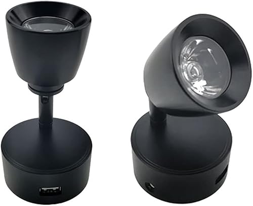Paquete de 2 luces de lectura para RV, DC12-24 V, lámpara de noche LED para barco, regulable al tacto, 3500 K, luz cálida con puerto de carga USB,