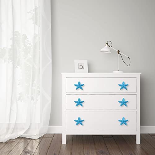 Starfish Drawer Pulls and Knobs 8Pack Glittery Animal Cabinet Knobs Cute Pulls for Kitchen Bathroom Dresser Blue Ocean Beach Theme Handles - Image 4