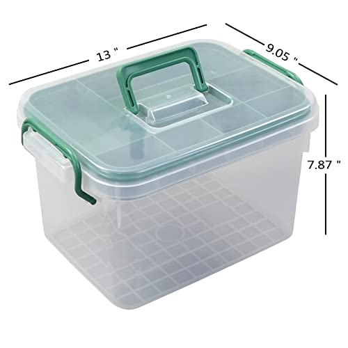 Rinboat Family Plastic Storage Bin With Lid, Medicine Box Lockable Compartment Container, 1 Pack #TOP1