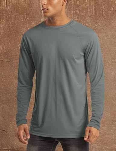 Image of MAGCOMSEN Men's Long Sleeve Shirts UPF 50+ UV Sun Protection Athletic Shirts for Hiking Running Workout Rash Guard