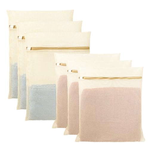 Organic Cotton Mesh Laundry Bags (6 Pcs)