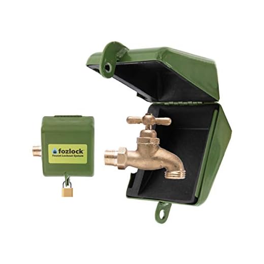 Fozlock Outdoor Faucet Lock System, Green – Insulated Garden Hose Bibb Lock and Spigot Lock With Cover – Prevent Water Theft and Stop Unauthorized Water Use and Vandalism, Easy Installation
