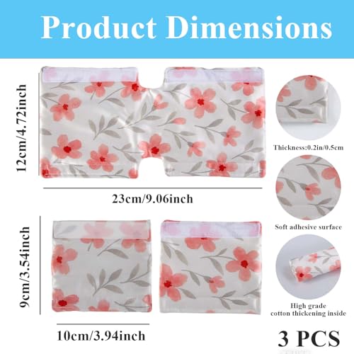 Image of 3 Pcs Satin Strap Covers, Silky Mask Frame Covers Pads Compatible with DreamWear or AirFit N30i /P30i Headgear Cover Set Hair Protector for Women Face Cushion for Reduce Red Marks (Red Flower)