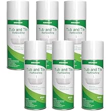 NADAMOO Tub and Tile Spray Paint White, 450ml, 6 Cans, Aerosol Bathtub Refinishing Kit for Porcelain Fiberglass Ceramic, DIY Resurfacing Bathroom Sink Countertop