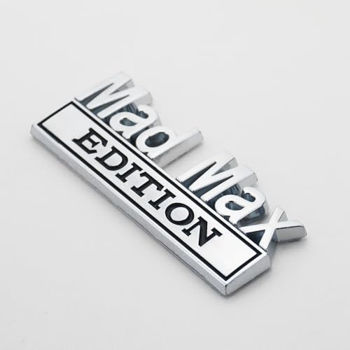 Image of 2Pc Madmax Edition Emblem 3D Badge Stickers with Double Tape for Cars, Trucks, Motorcycles, Boats (Chrome Black)