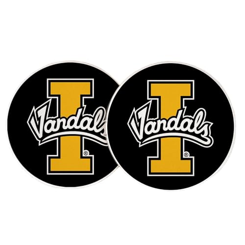 Desert Cactus University of Idaho Car Coaster Vandals U of I Absorbent Sandstone Car Cup Coasters Set of 2 (Design A)