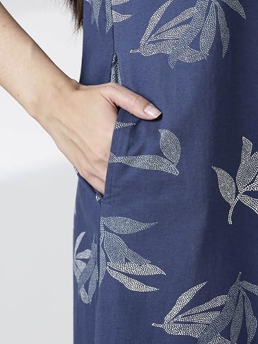 Image of 9shines Label Hosiery Cotton Knee Length Short Night Dress | Short Nighty for Women with Pocket | Graphic Print Nightwear | Night Gown for Women (M-7XL)