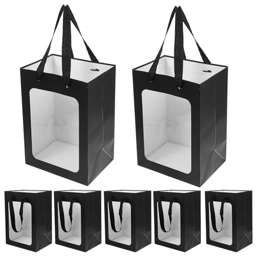 Paquet avec fenêtre transparente en papier noir 12 pièces Parliky