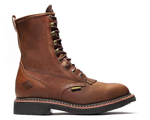 Bonanza Boots Boondocks 8" Lacer Work Boots for Men - Premium Leather Non-Safety Toe Boots with Oil & Abrasion Resistant PU Outsole3