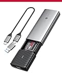 NVME Enclosure [Tool-Free] SETMSPACE M.2 Enclosure with Dual Protocol of NVME&SATA , USB C/A 10 Gbps USB 3.2 Gen2 SSD Adapter, SSD Enclosure for M.2 B&M-Key/M-Key 2230/2242/2260/2280 SSDs- Grey Caddy