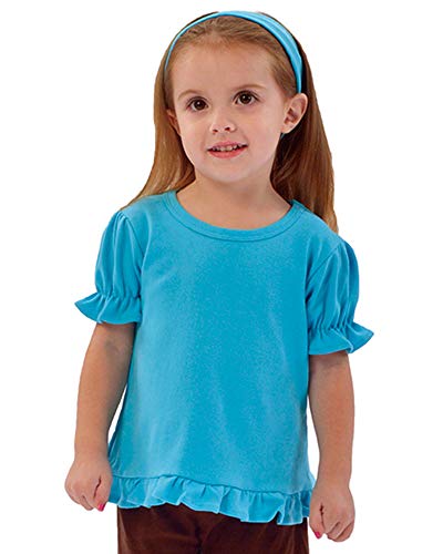 Image of Monag Kids Toddler Girls Short Sleeve Ruffle Tshirt, Blank Girls Ruffle Top, Solid Ruffle Shirts