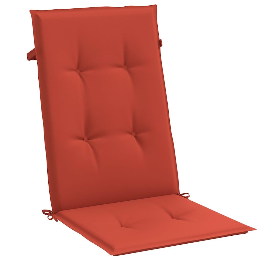 4er Set Hochlehner-Auflagen 120x50x4 cm Melange Rot - Bequeme Stuhlkissen für Gartenstühle und Hochlehner aus Polyester - Weiche Auflagen für Gartenmöbel und Terrassenstühle