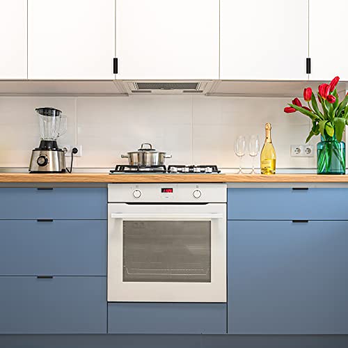 Image of 30 Pack Finger Pulls for Cabinets - 50mm /2in Hole Center Black Handles | 76mm /3 inch Overall Length, Edge Pulls, Concealed Tab Kitchen Drawers Pulls, Easy Install, Screws Included, Rust-Resistant