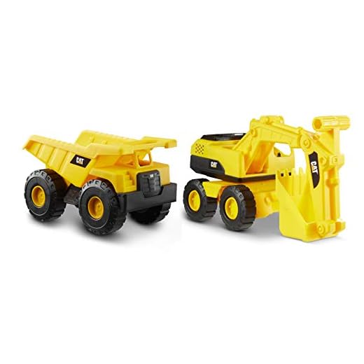 CatToysOfficial Gazillion Cat Construction Tough Rigs 15" Dump Truck & Excavator Toys 2 Pack, Ages 3+, Yellow