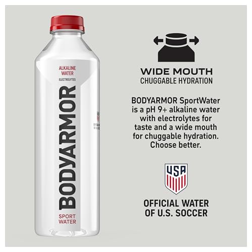 BODYARMOR SportWater Alkaline Water, High Alkaline Bottled Water, pH 9+, 1 Liter (6 Pack), Refreshing Electrolyte Water Pack, Wide Mouth Bottle - Thumbnail 5