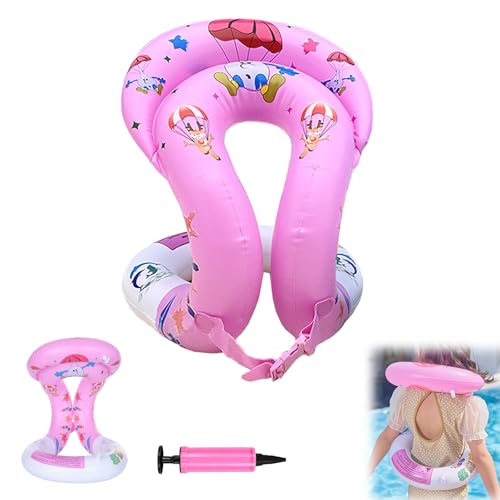 Gxlaihly Gilet da nuoto gonfiabile,Gilet da piscina galleggiante,Gilet da Nuoto,Gilet Piscina Galleggiante con fibbia di sicurezza regolabile,con 1 pompa d'aria manuale,Accessori Piscina (Rosa, M)