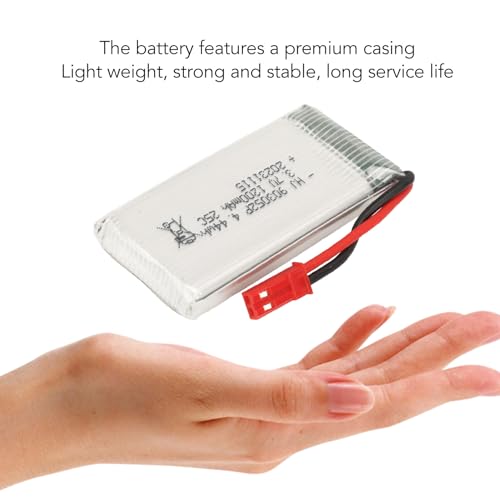 RC Drone Lithium Batterie, 3,7 V 1200 MAh LiPo Batterie mit JST Rot Stecker für RC Quadcopter Ersatzteile