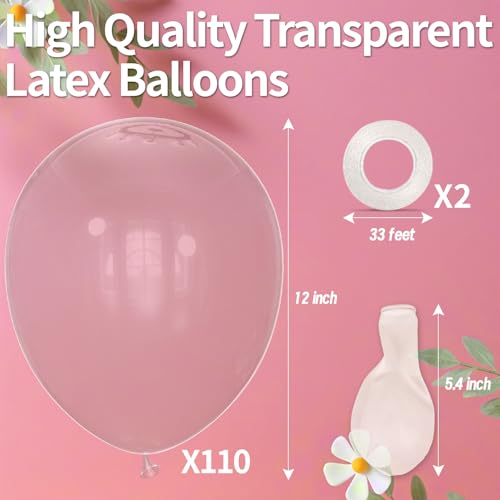 Image of Clear Balloon 12 Inch, 110pcs Latex Party Balloons Helium Bright Color for Birthday Baby Shower Wedding Party Supplies Arch Garland Decoration