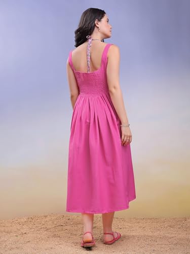 Image of PURVAJA Women's Midi Cotton Blend Dress (Floe-246-250)