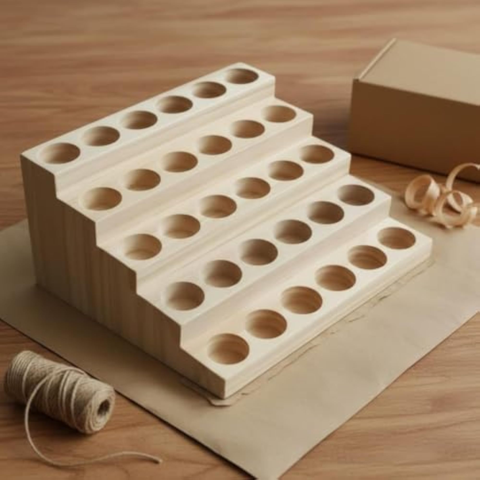 Wooden Essential Oil Holder Stand for Countertop