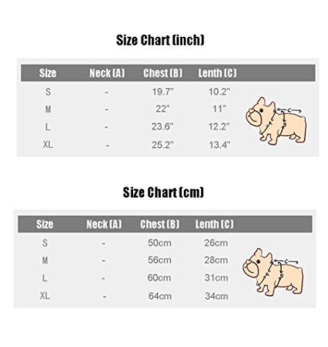 Khemn Regenbogen Strickpullover Hundepullover - Niedliche Hundekleidung für Französische Bulldogge/Englische Bulldogge/Bullterrier/Mops (L)