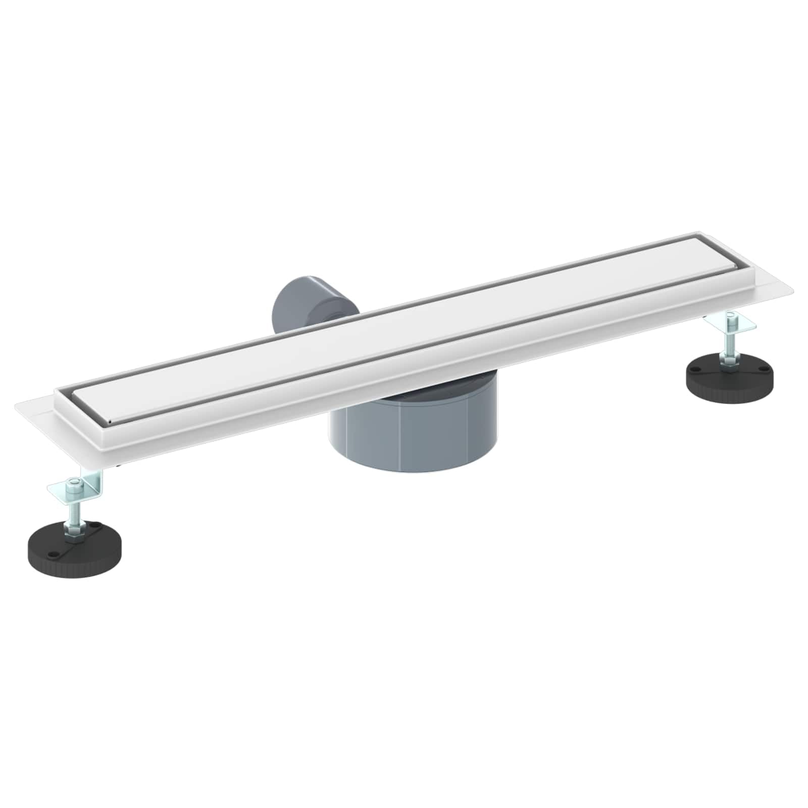 Duschablauf 2-in-1 mit 360° Siphon aus Edelstahl, höhenverstellbar 54 x 11 cm, mit Haarfänger, Geruchsverschluss, Sieb und Filter für Dusche, Bad und Waschbecken