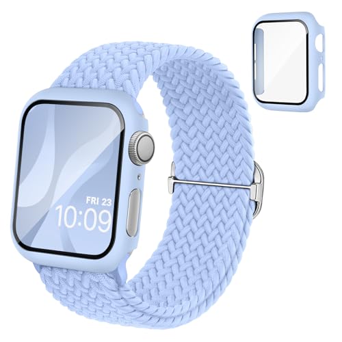�R���p�`�u�� Apple Watch�ƌ݊����̂���o���h �҂݃i�C������ �A�b�v���E�H�b�`�p�o���h �ی�J�o�[�t�� �A�b�v���E�H�b�`�����̃X�|�[�c�x���g �݊��p��Apple Watch Band�ƃP�[�X ��̌^ �ϏՌ� �S�ʕی� �����ȒP Series 9