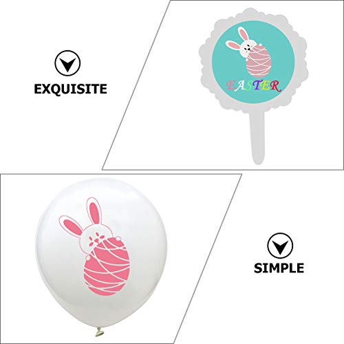 Cabilock 1 set paasfeest decoraties met konijntje banner ballonnen en taart toppers - Image 7