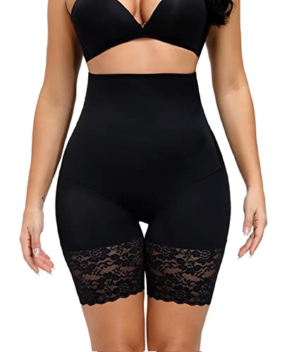 Joligiao Culottes Sculptantes Femme Taille Haute Panties Gainante Minceur Dentelle Culotte Amincissante Panty Ventre Plat Shorts Slim Invisible Slip Shapewear Respirant Body Shaper(Noir,XXL)