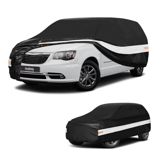 Image of 10 Layers Minivan Car Cover Custom Fit for Chrysler Town & Country, Voyager,Grand Voyager, Waterproof All Weather for Minivan, Outdoor Full Cover Sun Dust Rain Protection.Black