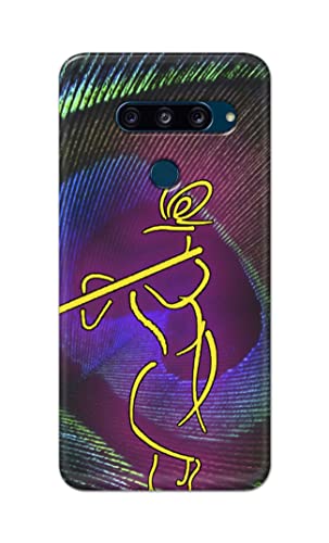 Image of PRINTFIDAA Lord Krishna On Peacock Feather Hard Back Cover for LG V40 ThinQ, V405QA7, V405UA, V405TAB, V405UA0 Back Cover -(P6) KAT1007