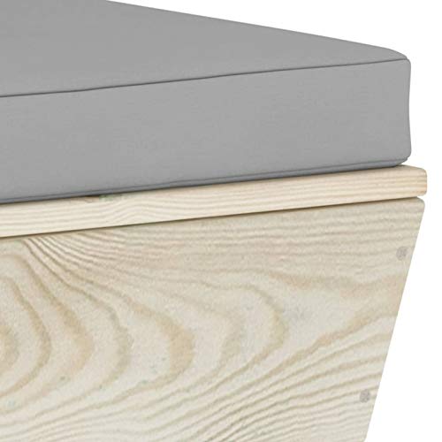 Homgoday Sofa palets Exterior Sofa palets Exterior con Cojines Muebles de jardín de palets 3 pzas y Cojines Madera de abeto2x centrales + reposapiésGris - imagen 9